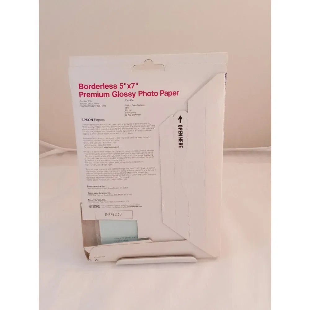 Epson Premium 5x7 Glossy Borderless‎ Photo Paper - 20 Sheets